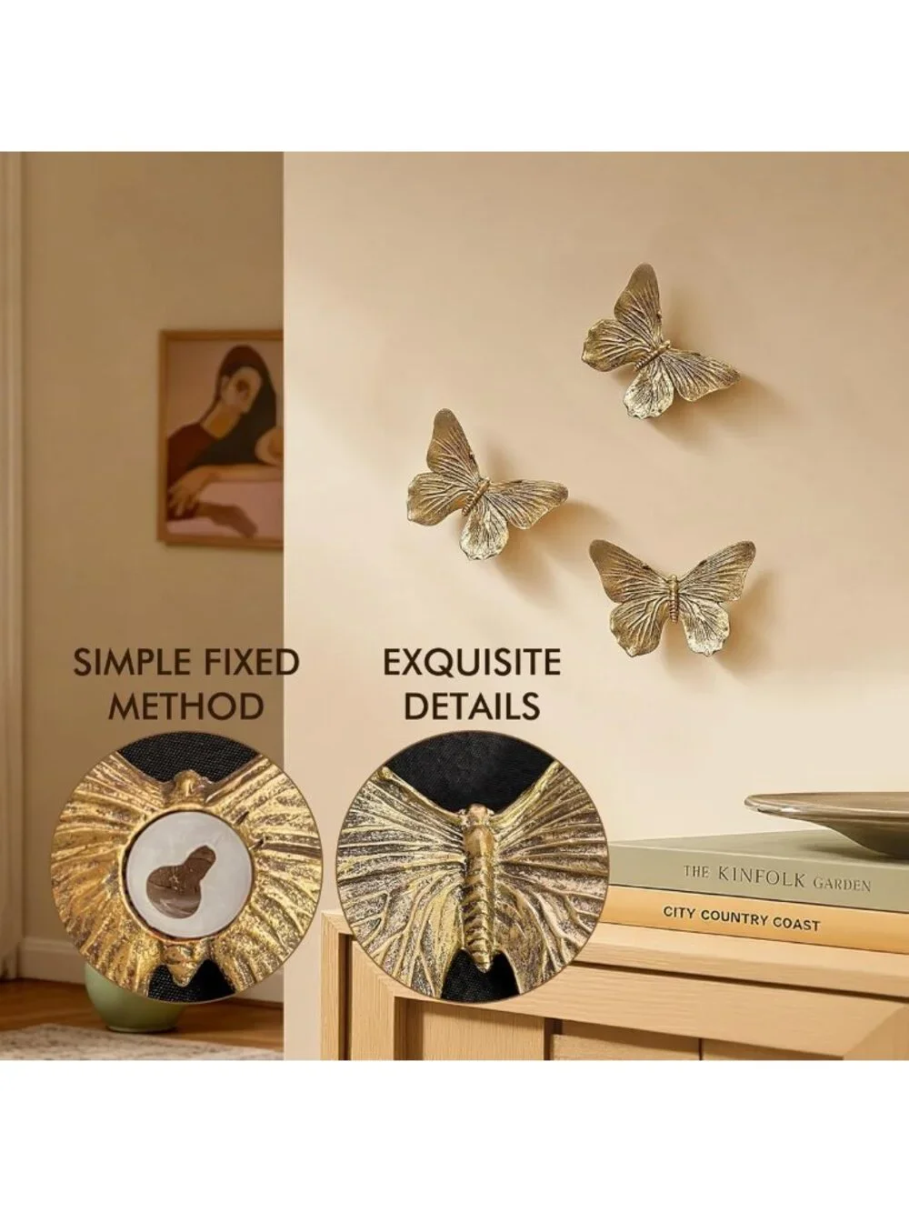 3D Butterfly Wall Decor Set - Resin Art for Living Room, Bedroom & Gallery